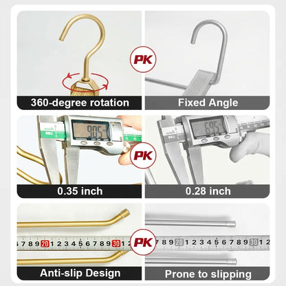 Aircraft-Grade Aluminum Pants Hangers,Golden Metal Alloy Hangers Closet Organizer,Sturdy Space-Saving Clothes Pants Hangers, Closet Organizers for Pants Jeans Skirts Scarf Legging