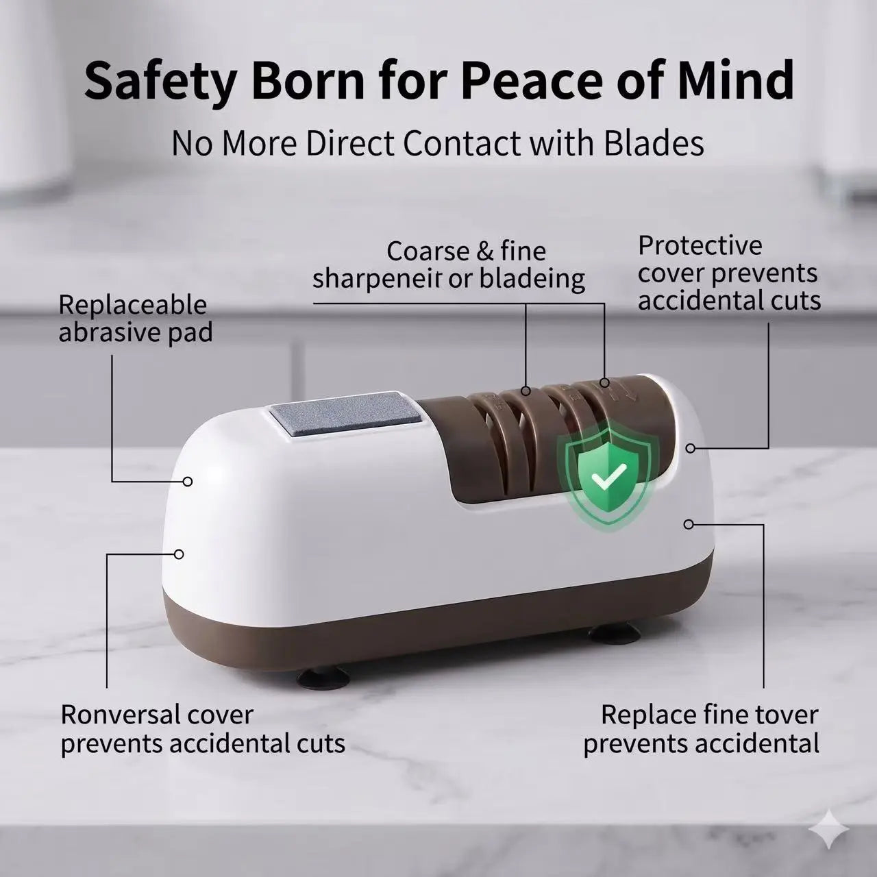 [Blunt Knife Opponent]Electric Knife Sharpener , Portable Rapid Knife Sharpener & Kitchen Knife Sharpener (With Suction Base) | for Knives, Scissors, Cleavers & Outdoor Tools | Sharpener (Non-Slip) -Kitchen Gadgets， Kitchen Essentials