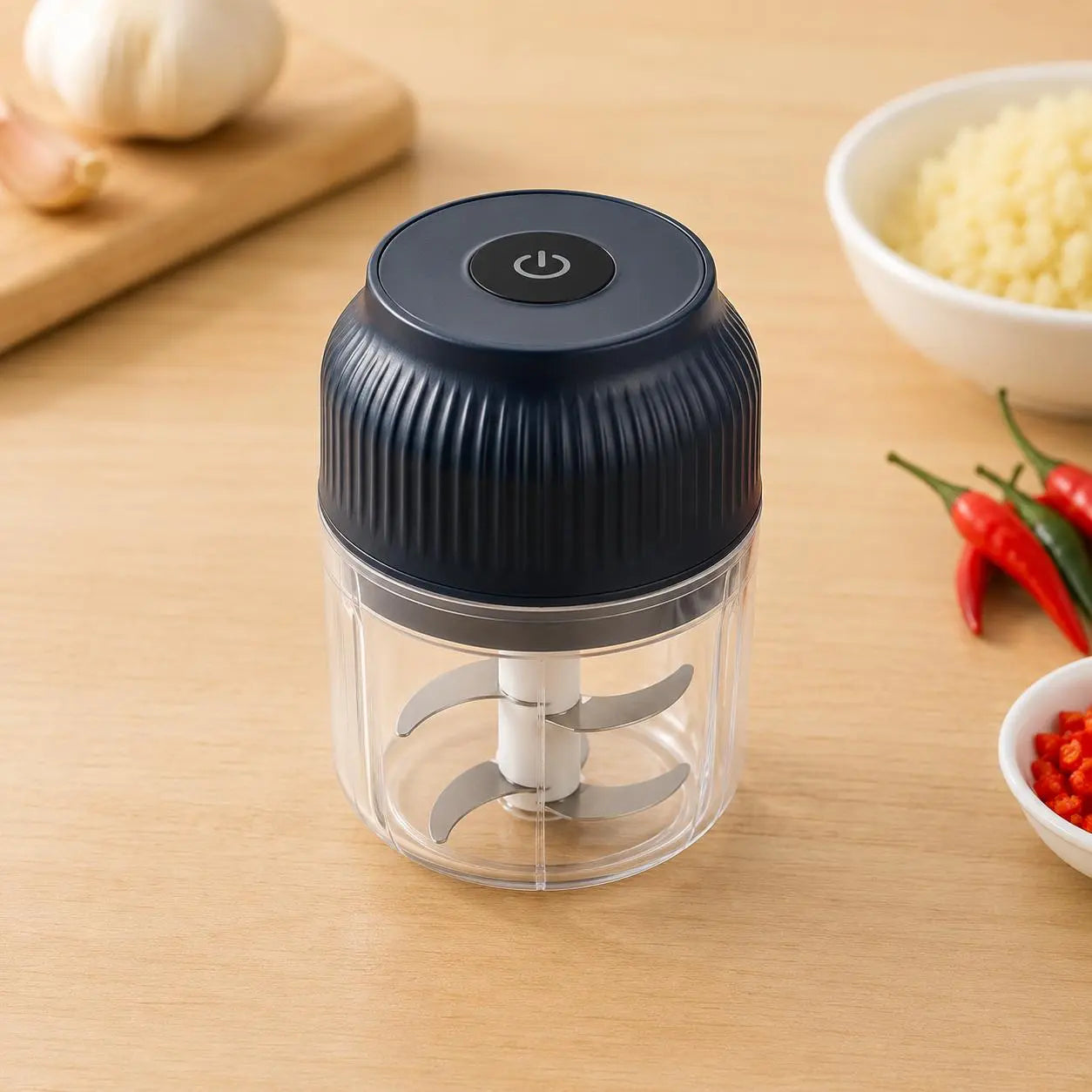 Electric Food Shredder USB Rechargeable Meat Grinder Wireless Garlic Puree Maker Portable Kitchen Vegetable Chopper for Onion Ginger Chili