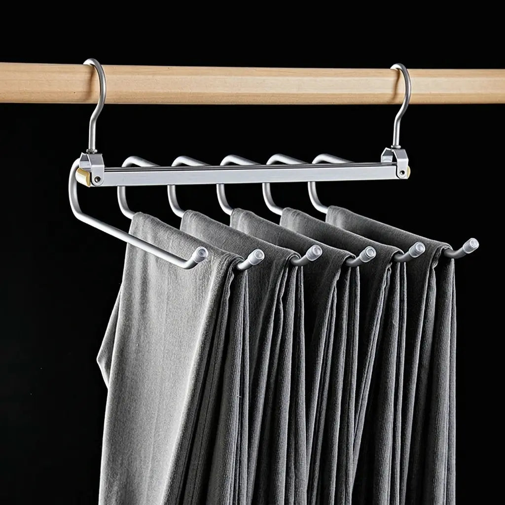 Aircraft-Grade Aluminum Pants Hangers,Golden Metal Alloy Hangers Closet Organizer,Sturdy Space-Saving Clothes Pants Hangers, Closet Organizers for Pants Jeans Skirts Scarf Legging