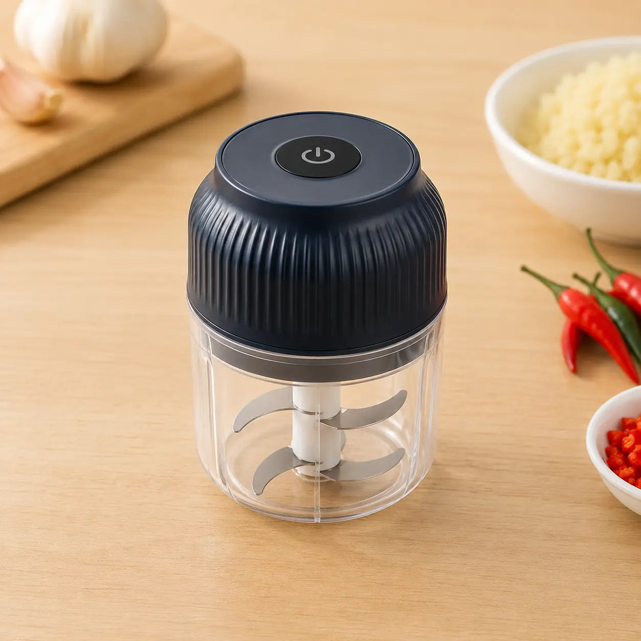 Electric Food Shredder USB Rechargeable Meat Grinder Wireless Garlic Puree Maker Portable Kitchen Vegetable Chopper for Onion Ginger Chili